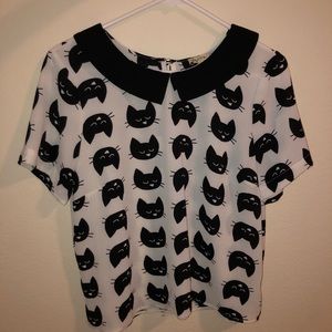 Collared Cat Shirt size L